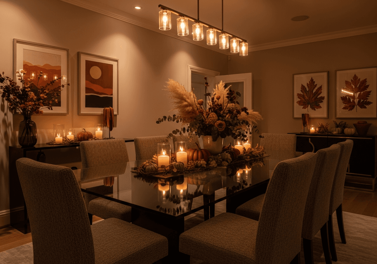 Autumn interior dining space